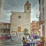 "PLAZA DE LA IGLESIA AL ATARDECER" DE JUANA ROMEU MADRID